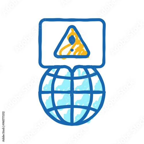environmental impact hydroelectric power icon doodle illustration