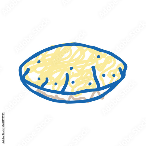 roti bread indian cuisine icon doodle illustration