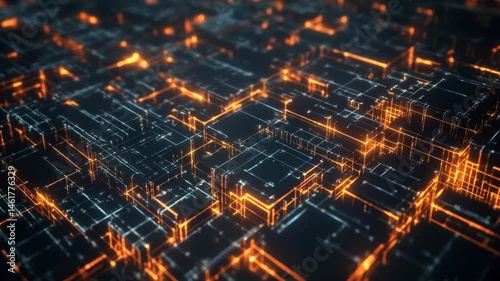 Abstract Technology Network Connecting Data, Artificial Intelligence Concept Animation