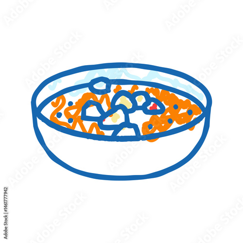 gazpacho soup spanish cuisine icon doodle illustration