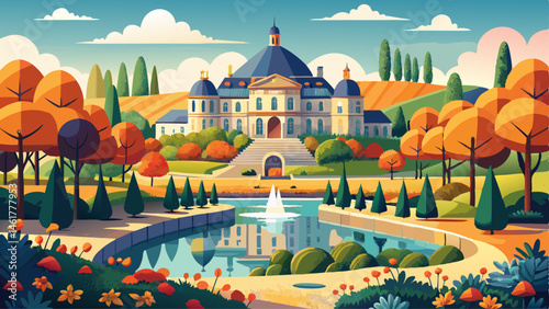 Idyllic view on Paris : Domaine national de Saint-Cloud : pond and autumn nature in Paris! beautiful, 