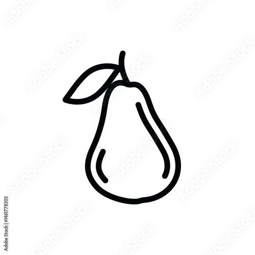 Contour icon of a ripe pear. A design element.