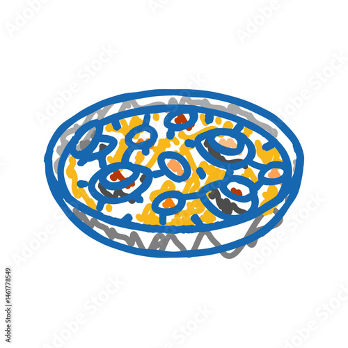 albondigas spanish cuisine icon doodle illustration