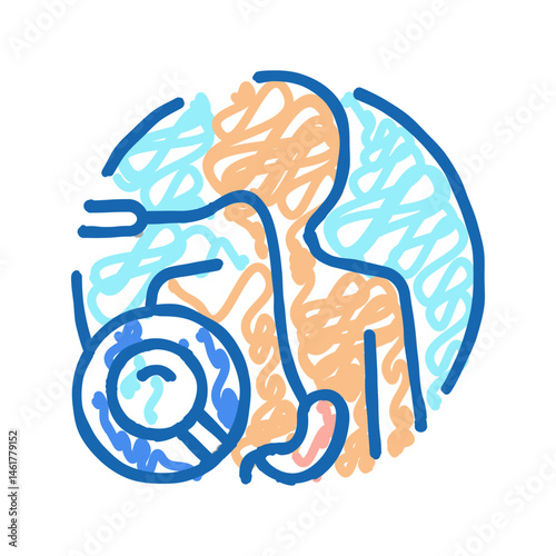 endoscopy surgery doctor icon doodle illustration