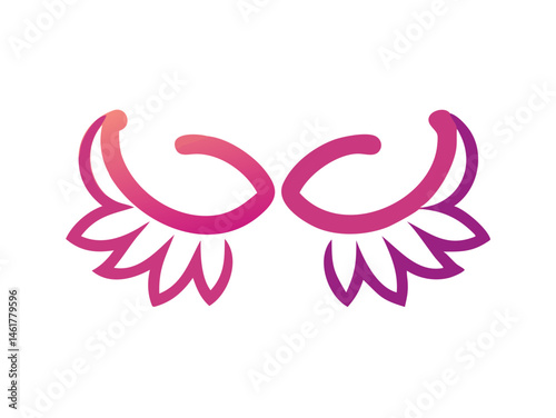 Elegant infinity logo featuring stylized closed eyes and eyelashes. This minimalist vector graphic displays a stylized infinity symbol formed by two closed eyes with detailed eyelashes.