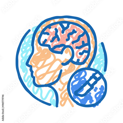 neurosurgery surgery hospital icon doodle illustration