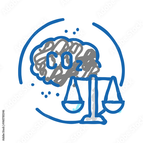 carbon emission limits energy policy icon doodle illustration