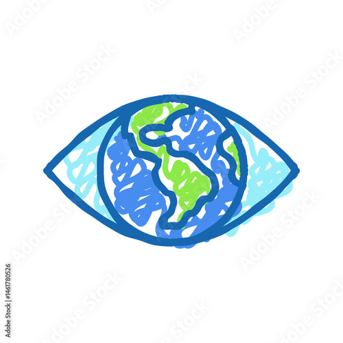 climate action plan energy policy icon doodle illustration