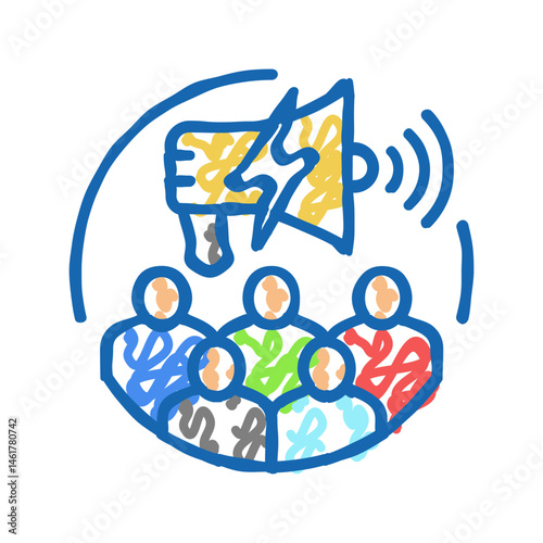public awareness campaigns icon doodle illustration