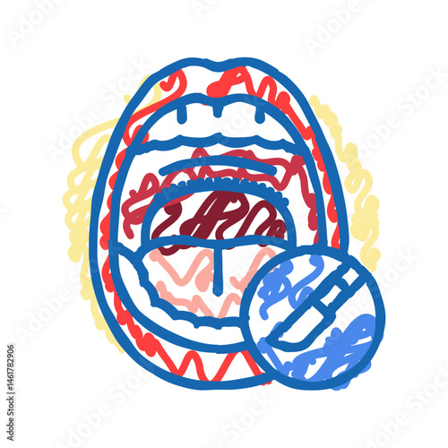 uvulopalatopharyngoplasty surgery icon doodle illustration