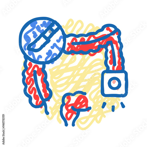 colostomy surgery icon doodle illustration
