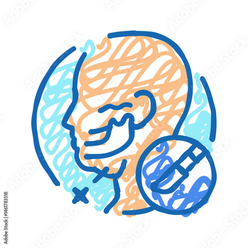 genioplasty surgery icon doodle illustration