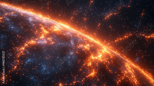Fiery Earth in Space