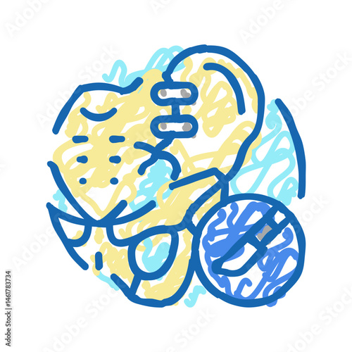 joint fusion surgery icon doodle illustration