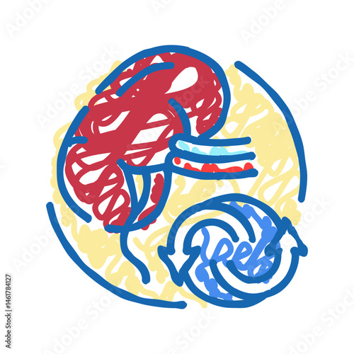 pancreas transplant surgery icon doodle illustration