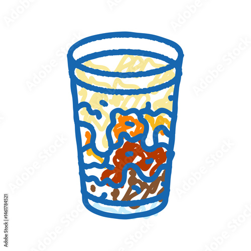 thai iced tea cuisine icon doodle illustration
