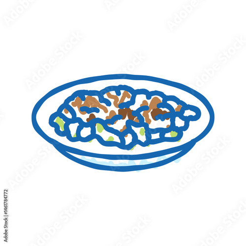 larb salad thai cuisine icon doodle illustration
