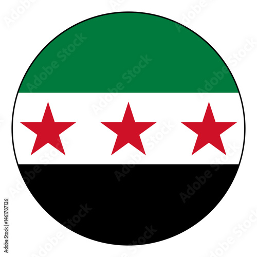 Flag of Syria. Black edge. Syria circle flag logo icon computer vector illustration design. Free Download Flag of Syria. Black edge. Syria circle flag logo icon computer vector illustration design. - GFXLoad