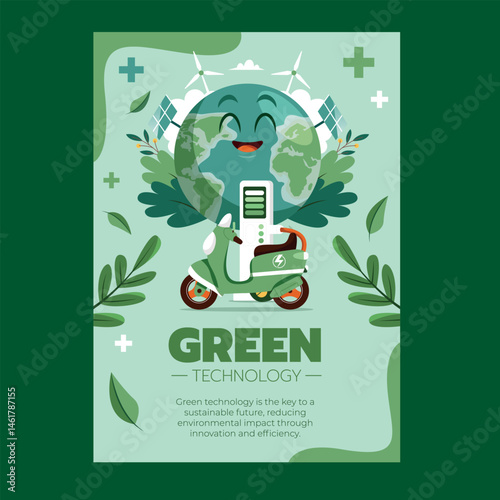 Ecologic Green Energy Flat Poster