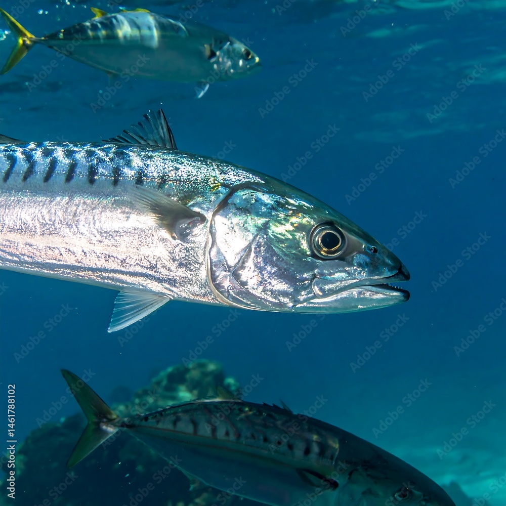 Fototapeta premium Silvery Fish Underwater Closeup