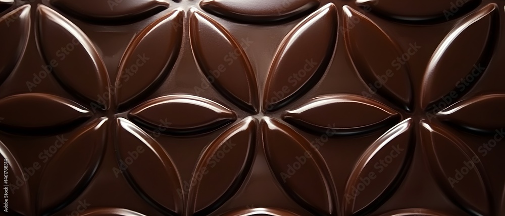 Dark Chocolate Bar Texture Abstract Background Closeup