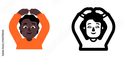 Person Gesturing OK Emoji (Dark Skin Tone, Orange Shirt)
