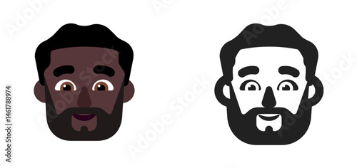 Bearded Man Emoji (Dark Hair, Dark Skin Tone)
