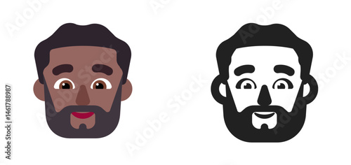 Bearded Man Emoji (Dark Hair, Medium Skin Tone)
