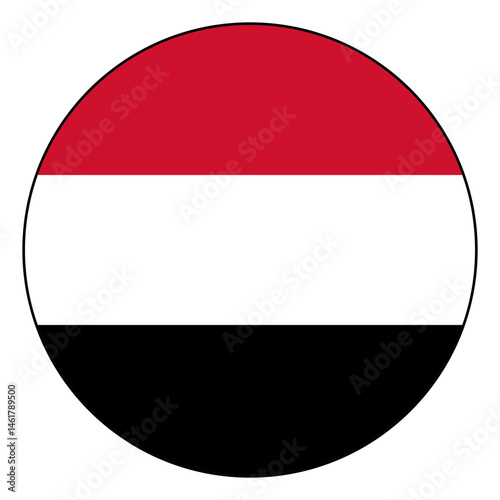 Flag of Yemen. Black edge. Yemen circle flag logo icon computer vector illustration design. Free Download Flag of Yemen. Black edge. Yemen circle flag logo icon computer vector illustration design. - GFXLoad