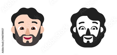 Bearded Man Emoji (Dark Hair, Light Skin Tone)
