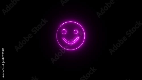 Outline natural emoji icon. Feedback rating natural faces emojis flat style. Line natural face on black background.