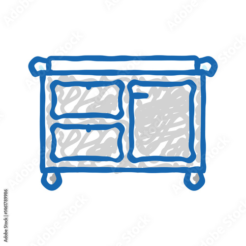 cutting board restaurant equipment icon doodle illustration