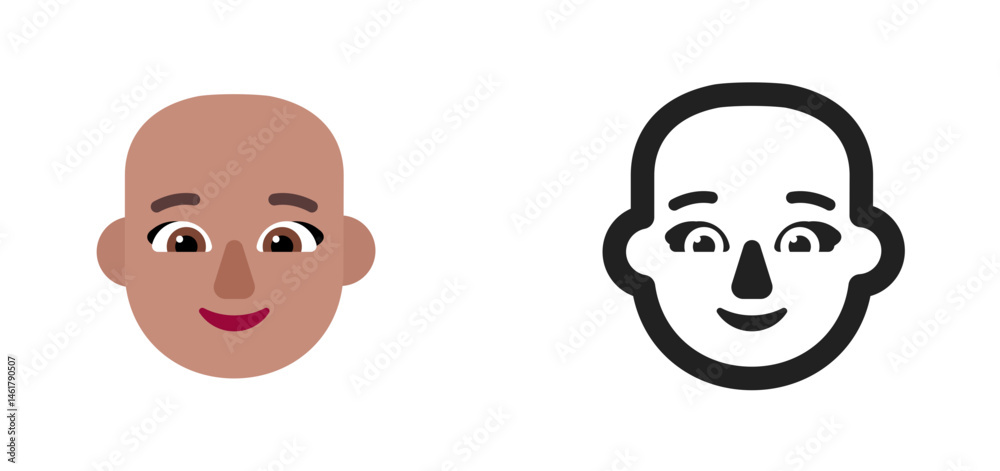 Bald Woman's Face Emoji (Medium Skin Tone)
Bald Woman's Face Emoji (Medium Skin Tone)