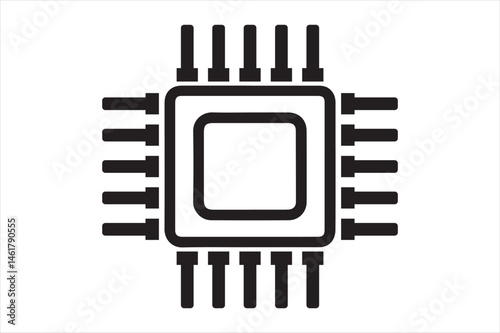Electronic Chip CPU Processor Concept Design Vector Illustration Graphic