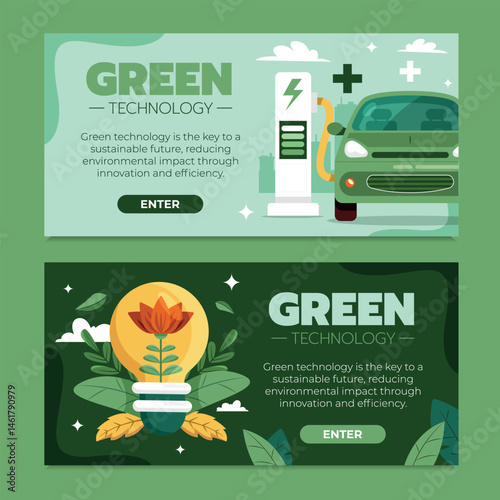 Ecologic Green Energy Horizontal Banner Set