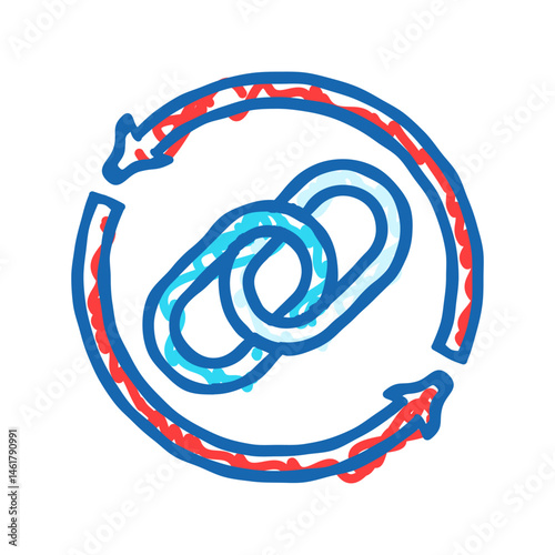 backlinks seo icon doodle illustration