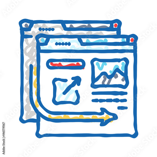 external linking seo icon doodle illustration