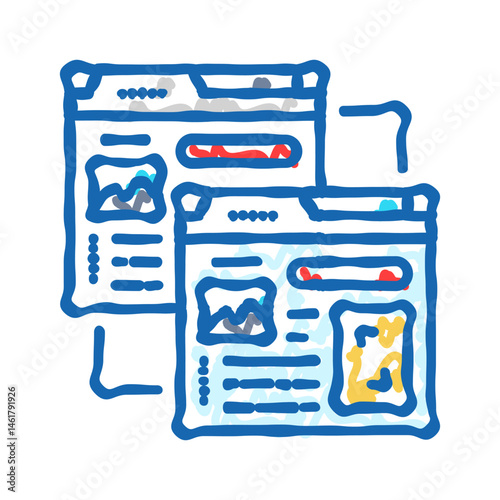 duplicate content seo icon doodle illustration