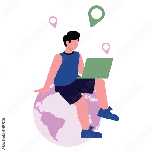  Freelancer travel :Vector Icon which can easily modify or edit