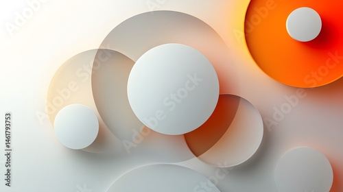 Abstract Orange and White Circle Overlap Background Design