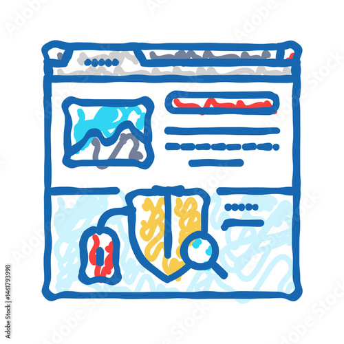 search engine marketing sem seo icon doodle illustration