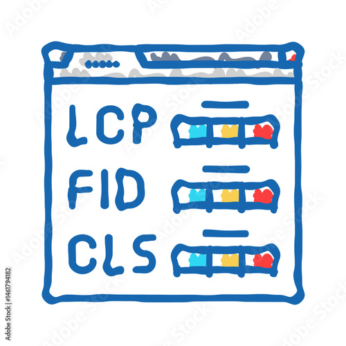 core web vitals seo icon doodle illustration