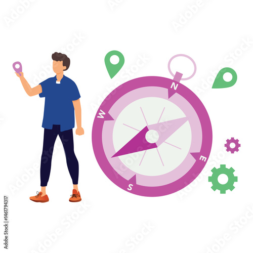 Location compass Vector illustration which can easily modify