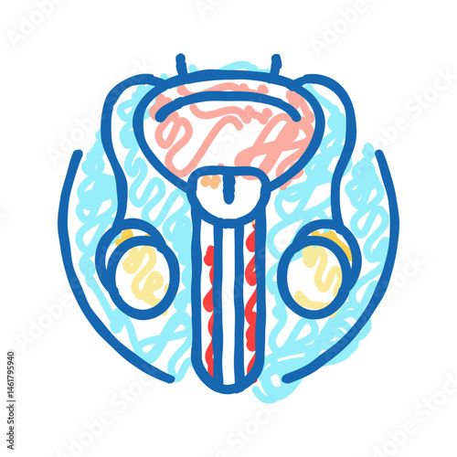urethral stricture urology icon doodle illustration