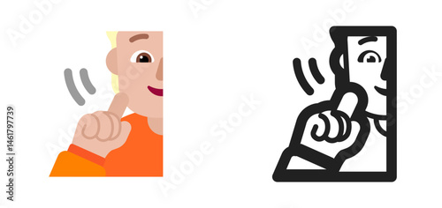 Person Tapping Cheek Emoji (Blonde, Orange Shirt)
