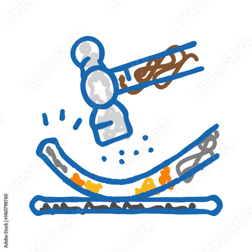 metalworking blacksmith icon doodle illustration