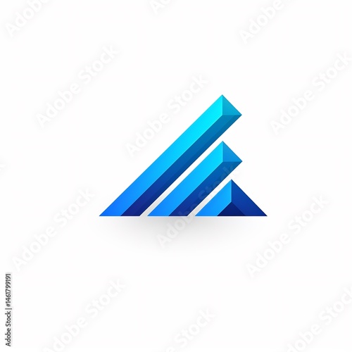 Free Download Abstract geometric logo depicting growth, progress, and upward movement using blue - GFXLoad