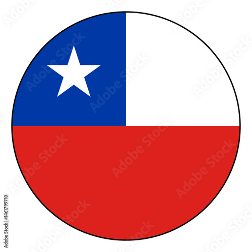 Flag of Chile. Black edge. Chile circle flag logo icon computer vector illustration design. Free Download Flag of Chile. Black edge. Chile circle flag logo icon computer vector illustration design. - GFXLoad