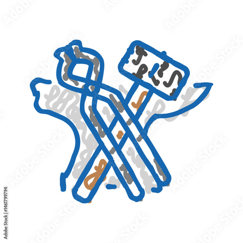 metal artist blacksmith icon doodle illustration