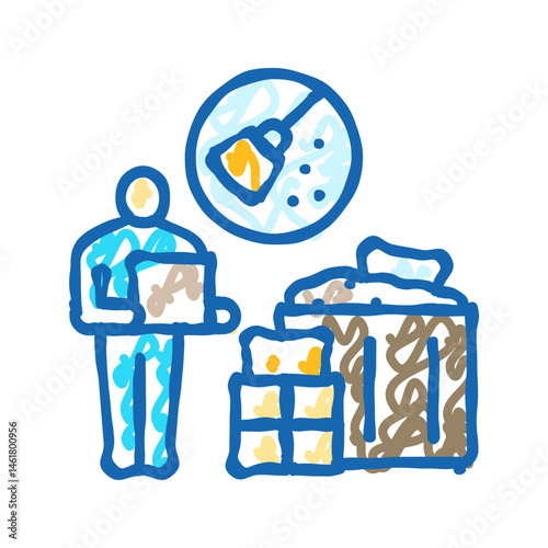 decluttering minimalism lifestyle icon doodle illustration